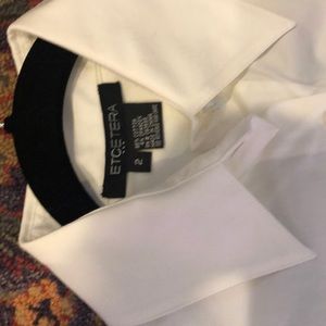 Long sleeve French cuff white blouse